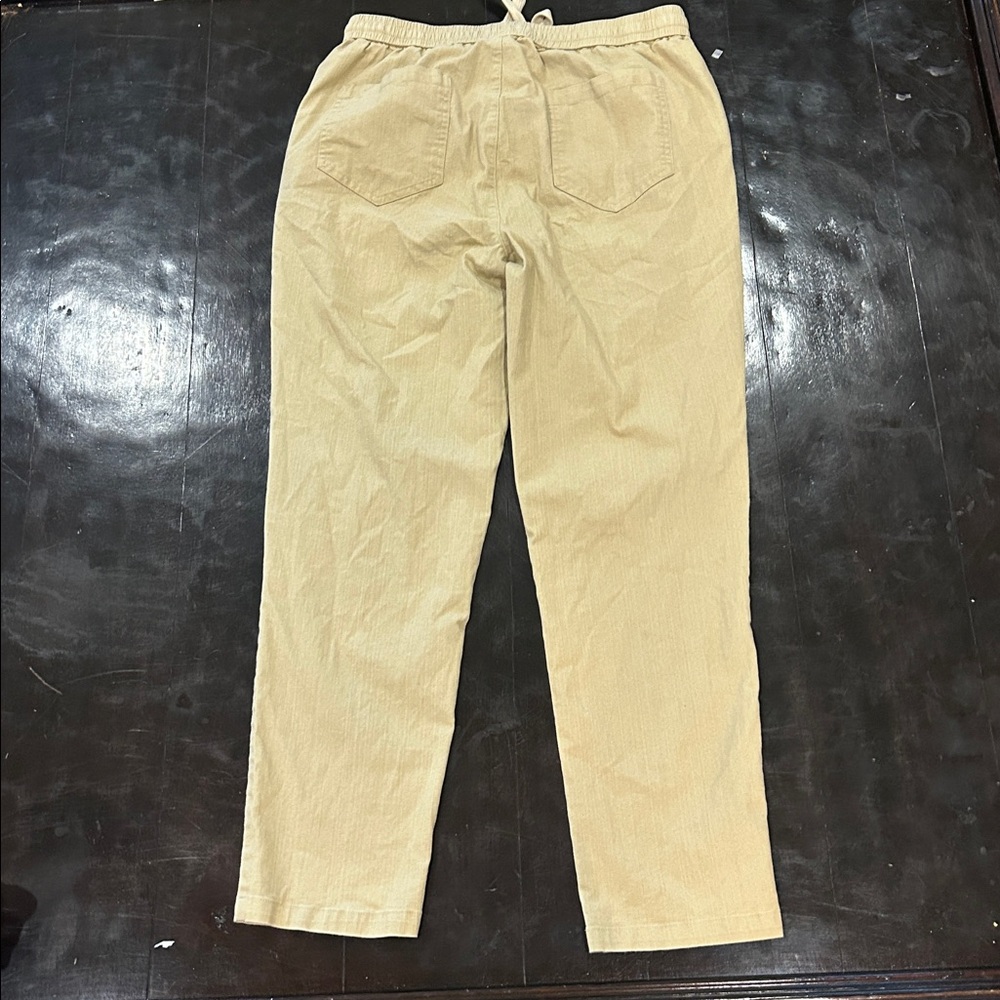 Beige Drawstring Pants - Picture 2 of 5